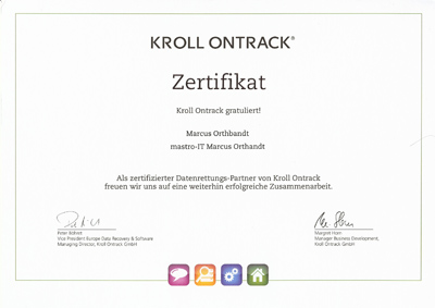 Kroll Ontrack Zertifikat